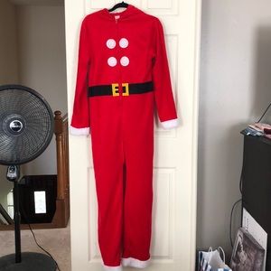 Santa Onsie Pajamas Youth 16 Cat & Jack EUC